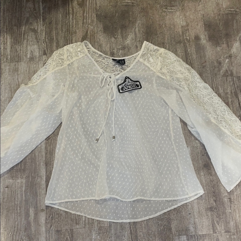 Angel White Lace Sleeve Blouse